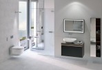 Geberit AquaClean Mera Classic bidē pods ar vāku, balts/hroms 5