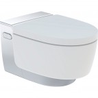 Geberit AquaClean Mera Comfort bidē tualetes pods ar vāku, balts/hroms