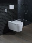 Geberit AquaClean Sela bidē tualetes pods ar vāku, balts/hroms 4