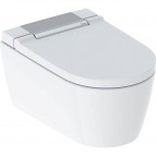 Geberit AquaClean Sela bidē tualetes pods ar vāku, balts/hroms