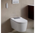 Geberit AquaClean Sela bidē tualetes pods ar vāku, balts/hroms 8