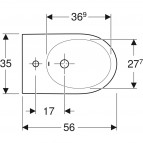 Geberit iCon grīdas bidē, vienā līmenī ar sienu, slēgta forma, balts 3