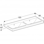 Geberit iCon Light dubultizlietne, balta, 120x48 cm 2