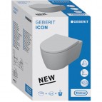 Geberit iCon Rimfree piekaramais pods ar QR/SC vāku, balts 13