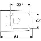 Geberit iCon Square sienas tualetes pods, Rimfree, balts 3