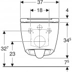 Geberit ONE sienas tualetes pods, TurboFlush, ar SC/QR vāku, balts 10