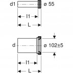 Geberit pieslēguma komplekts sienas tualetes podam, garums 18,5 cm 3