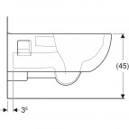 Geberit Selnova Comfort sienas WC Premium Rimfree. Pagarināts - 70cm 5