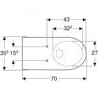 Geberit Selnova Comfort sienas WC Rimfree. Pagarināts modelis - 70cm 4