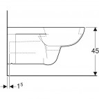 Geberit Selnova Comfort sienas WC Rimfree. Pagarināts modelis - 70cm 3