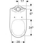 Geberit Selnova pods, horizontāls izvads, balts 8