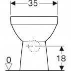 Geberit Selnova square rimfree pods, horizontāls izvads, balts 11