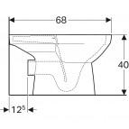 Geberit Selnova square rimfree pods, horizontāls izvads, balts 10