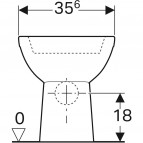 Geberit Selnova Rimfree pods, horizontāls izvads, balts 12