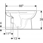 Geberit Selnova Rimfree pods, horizontāls izvads, balts 11