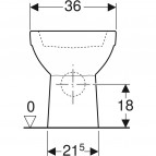 Geberit Selnova Rimfree pods, horizontāls izvads, balts 5