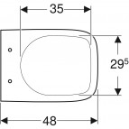 Geberit Selnova Compact piekaramis pods, balts, 48 cm 7