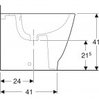 Geberit Smyle Square grīdas bidē, gludām sānu malām, balts 3