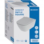 Geberit Smyle Square piekarams pods + SC vāks, Rimfree, balts 11