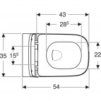 Geberit Smyle Square piekarams pods + SC vāks, Rimfree, balts 2