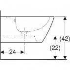 Geberit Smyle Square sienas bidē, gludām sānu malām, balts 5