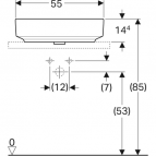 Geberit VariForm uzliekama izlietne 550 mm, bez pārplūdes, ovāla 3