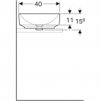 Geberit VariForm uzliekama izlietne 550 mm, bez pārplūdes, ovāla 2