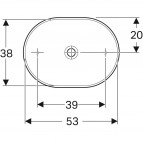 Hакладная раковина Geberit VariForm, эллиптическая, 55 cm 2