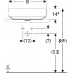 Раковина встраиваемая сверху накладная GEBERIT Variform, 50 cm 3