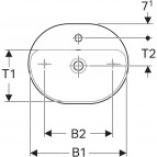 Раковина встраиваемая сверху накладная GEBERIT Variform, 50 cm 2