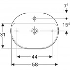 Geberit VariForm uzliekama izlietne, eliptiska, bez pārplūdes, 60 cm 2