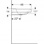 Geberit Xeno² izlietne ar novietošanas virsmu, bez mais. caur. 90x48 5