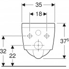 Geberit Xeno² piekarams tualetes pods, Rimfree, balts 2