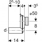 Сифон Geberit для писсуара, горизонтальный, DN50 3