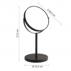 Gedy Anna spogulis d=163 mm, 5x palielinājums, Melns matēts 3