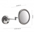 Gedy Eva kosmētikas spogulis ar LED gaismu, Hroms 2