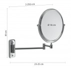 Gedy Gaia kosmētikas spogulis d=180 mm, Hroms 2