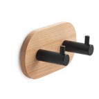 Gedy Juncos apaļš dubūltais dvieļu āķis, Bambuss/Melns matēts