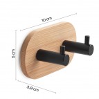 Gedy Juncos apaļš dubūltais dvieļu āķis, Bambuss/Melns matēts 2