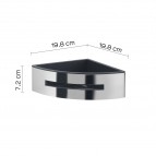 Gedy Poseidon stūra dušas plaukts, Hroms/Melns 2