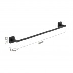 Gedy Tonga dvieļu turētājs 600 mm, Melns matēts 3