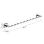 Gedy Tonga dvieļu turētājs 600 mm, Hroms 3