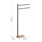 Gedy Trilly dvieļu turētāja statīvs, Melns matēts/Bambuss 2