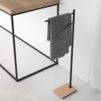 Gedy Trilly dvieļu turētāja statīvs, Melns matēts/Bambuss 3