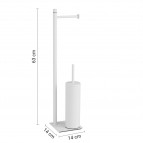 Gedy Trilly tualetes papīra un birstes turētājs, Balts matēts 2