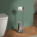 Gedy Trilly tualetes papīra un birstes turētājs, Hroms/Pelēks 3