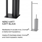 Gedy Trilly tualetes papīra un birstes turētājs, Melns matēts 4