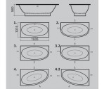 Vispool Gemma 2 vanna 1950 x 1010 mm ar 2 noapaļotiem stūriem, balta 2