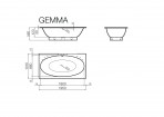Gemma 1 vanna 195x101x56 cm, Balta 6