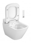 Genera Comfort Square Rimless bidē pods ar vāku un pulti, Balts 5